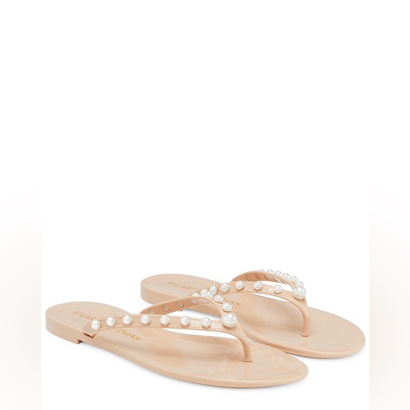 Stuart Weitzman Goldie Jelly Flip Flop Poudre - Picture 1 of 5